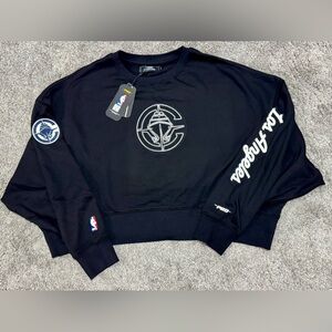 NWT- LA Clippers Pro Standard”Paint the City” Crop Sweatshirt-Black-Large